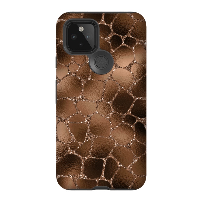 Pixel 5 StrongFit Jungle Journey - Copper Safari Giraffe Skin Pattern  by  Utart