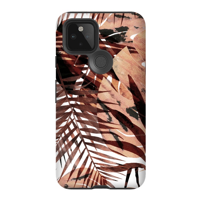 Pixel 5 StrongFit golden brown tropical palm and ficus leaves by Oana 