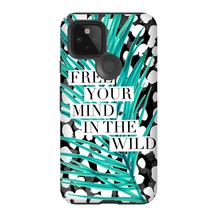Pixel 5 StrongFit Free your mind - tropical typography graphic by Oana 
