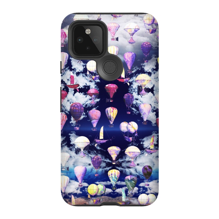 Pixel 5 StrongFit Colorful air balloons and fluffy clouds by Oana 