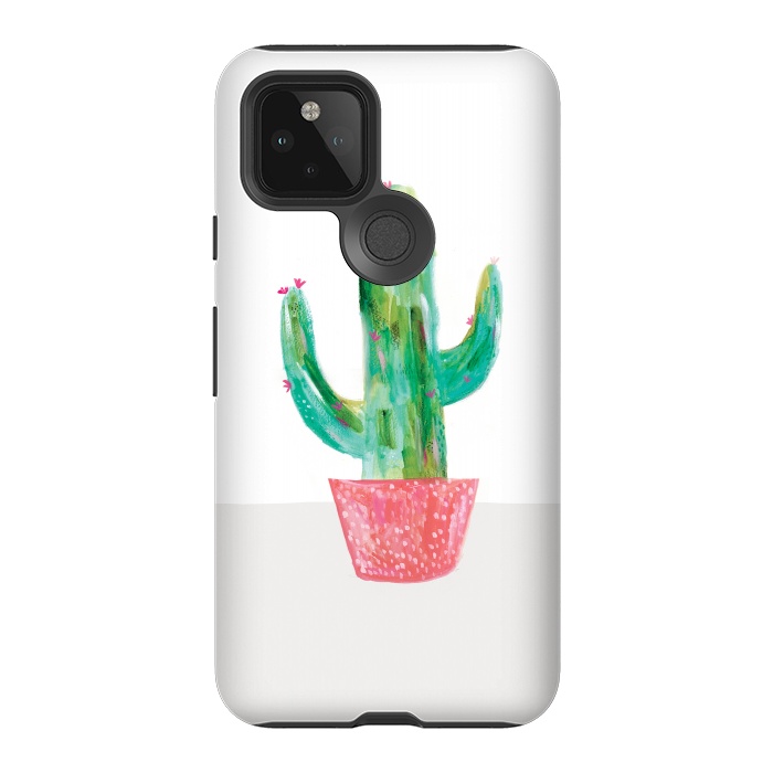 Pixel 5 StrongFit Cactus in coral pot by lauradidthis