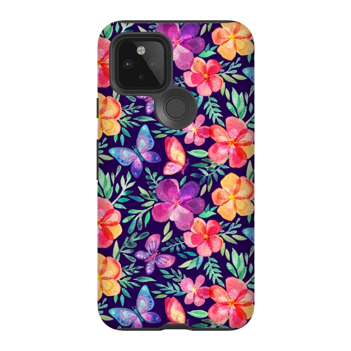 Pixel 5 StrongFit Summer Blooms & Butterflies by Micklyn Le Feuvre