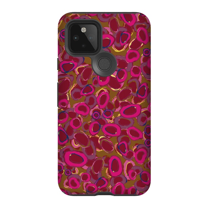 Pixel 5 StrongFit Bold Circles - Red & Pink by Lotti Brown
