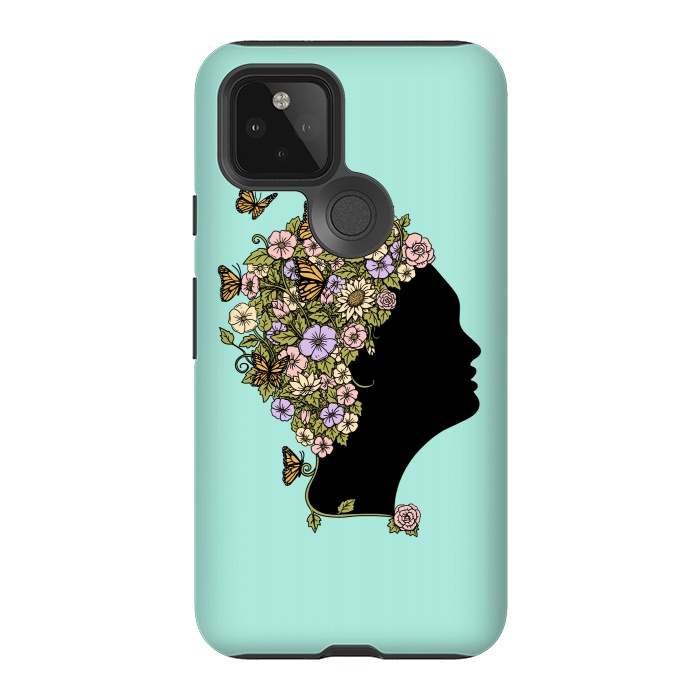 Pixel 5 StrongFit Floral lady by Coffee Man