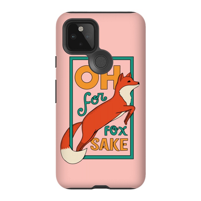 Pixel 5 StrongFit Oh for fox sake pink by Coffee Man