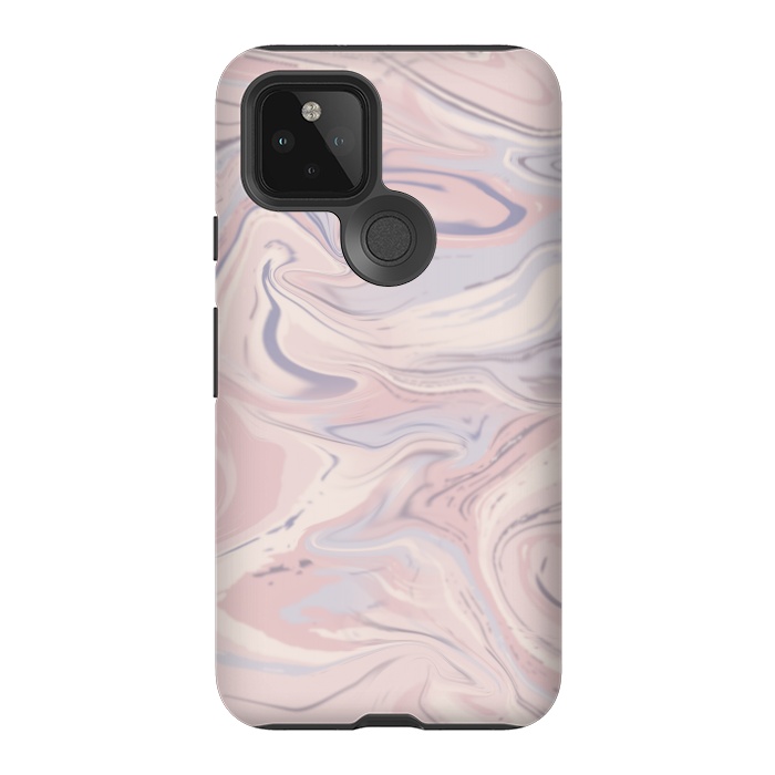 Pixel 5 StrongFit Blush And Purple Marble Elegance by Andrea Haase