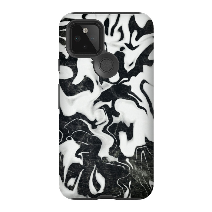 Pixel 5 StrongFit Black white marble by Jms