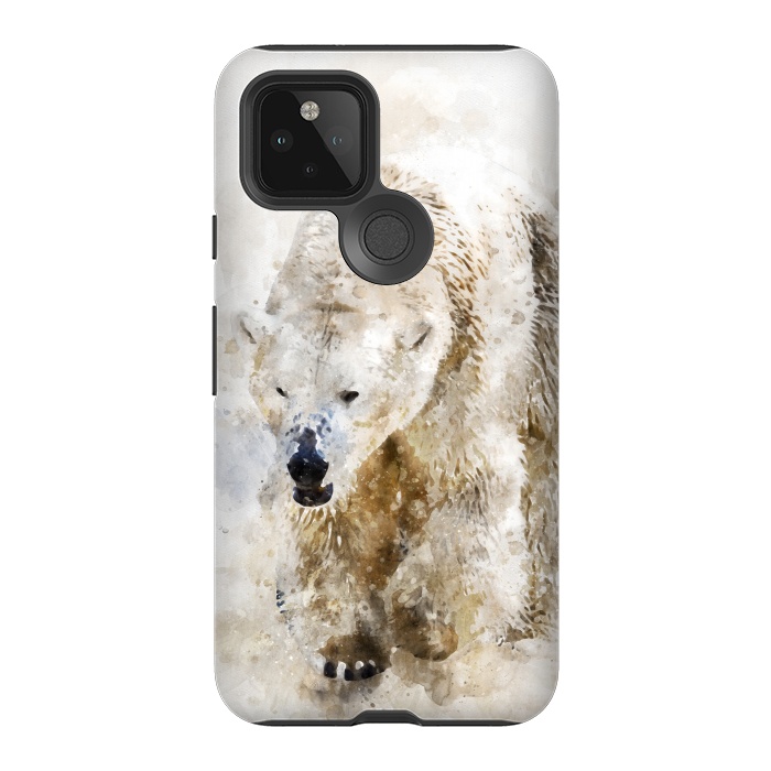 Pixel 5 StrongFit Abstract watercolor polar bear by Simone Gatterwe