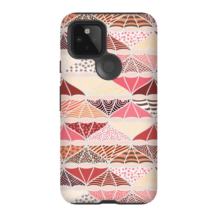Pixel 5 StrongFit April Showers Bring Brollies - Pink and Cream by Paula Ohreen