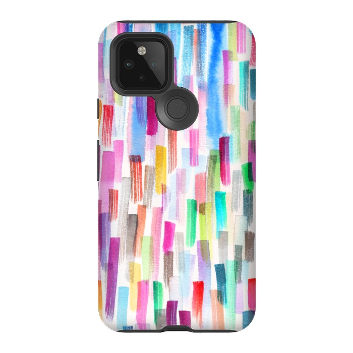Pixel 5 StrongFit Colorful Brushstrokes Multicolored by Ninola Design