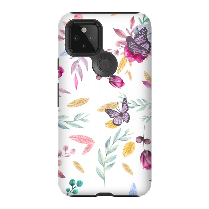 Pixel 5 StrongFit BUTTERFLY FLORAL PRINT by MALLIKA