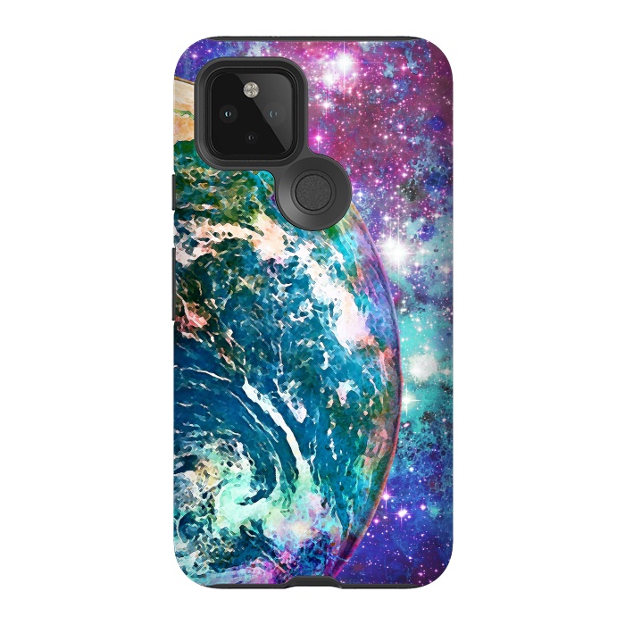 Pixel 5 StrongFit Colorful psychedelic Earth in space by Oana 