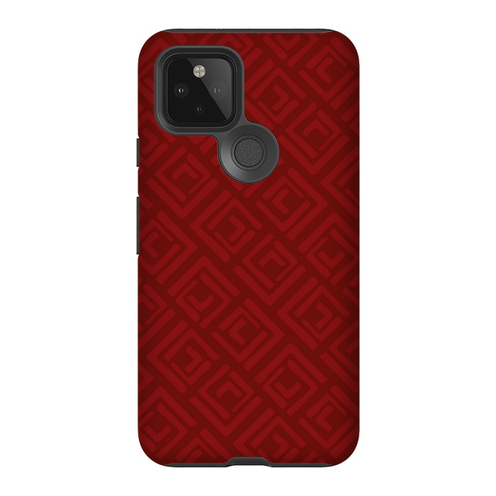 Pixel 5 StrongFit Red Square Roses by Majoih