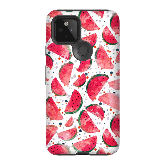 Pixel 5 StrongFit Splattered watermelons playful pattern by Oana 