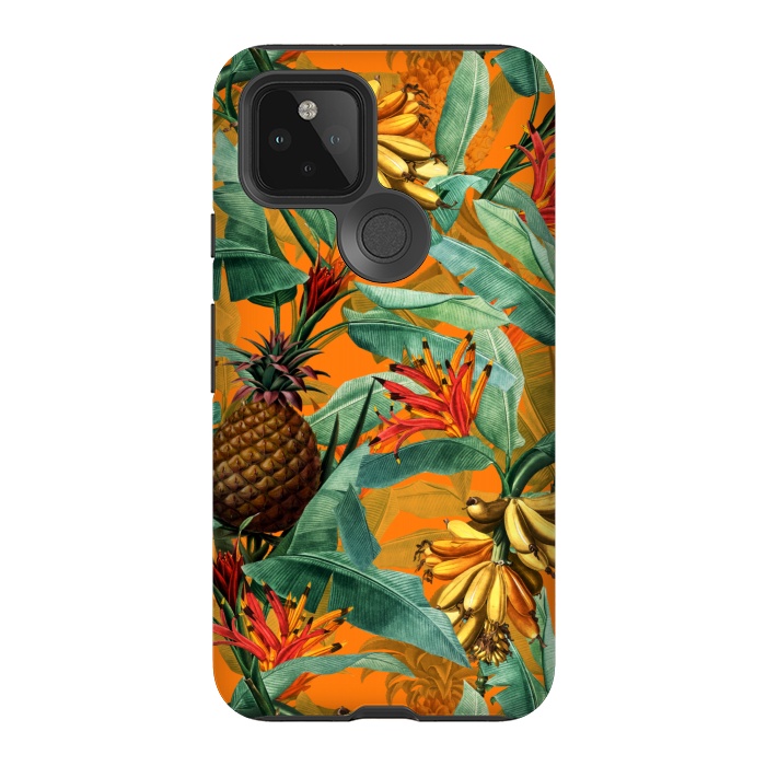 Pixel 5 StrongFit Sunny Banana and Pinapple Jungle Garden by  Utart