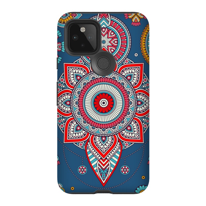 Pixel 5 StrongFit Blue Mandala Of The Indians  by ArtsCase