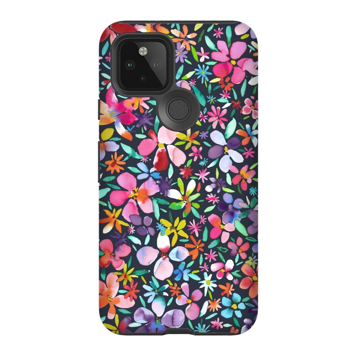 Pixel 5 StrongFit Multicolored Petals Flowers by Ninola Design