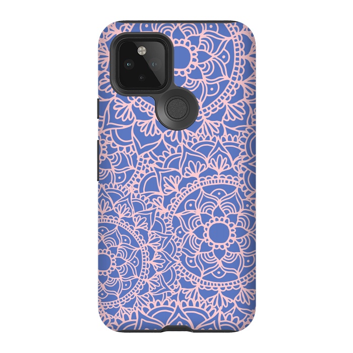Pixel 5 StrongFit Pink and Mauve Mandala Pattern by Julie Erin Designs