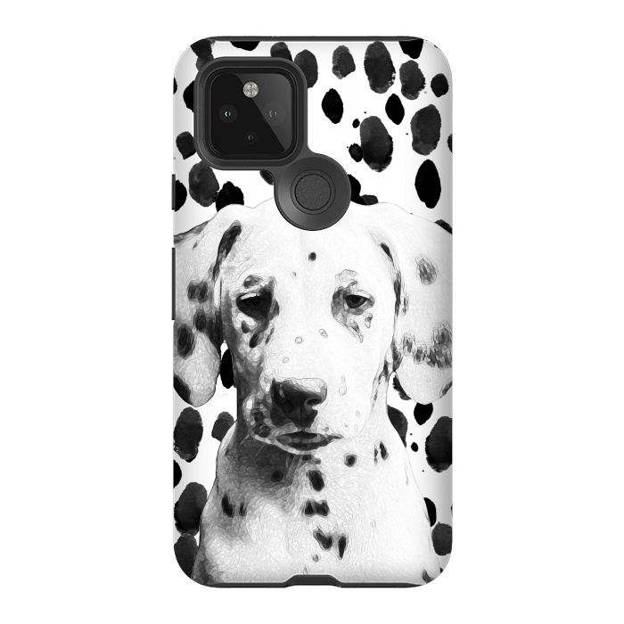 Pixel 5 StrongFit Cute dalmatian puppy and ink spots by Oana 