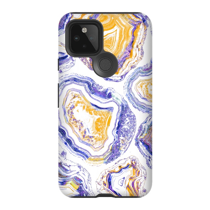 Pixel 5 StrongFit Agate gemstone marble colorful painting by Oana 