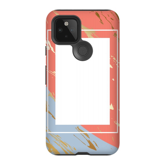 Pixel 5 StrongFit Liquid In Melon, Gray And Gold by ArtsCase