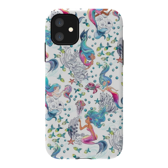 iPhone 11 StrongFit Modern Mermaid Toile by gingerlique