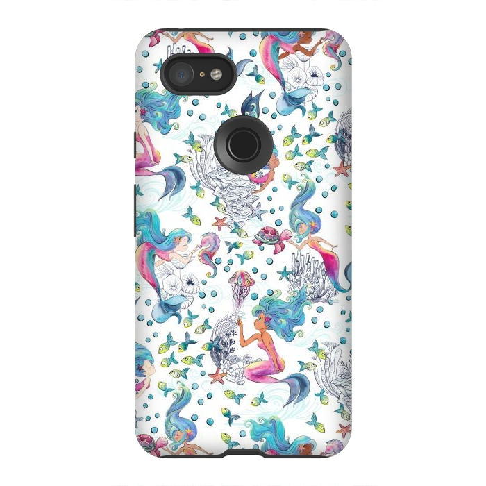 Pixel 3XL StrongFit Modern Mermaid Toile by gingerlique