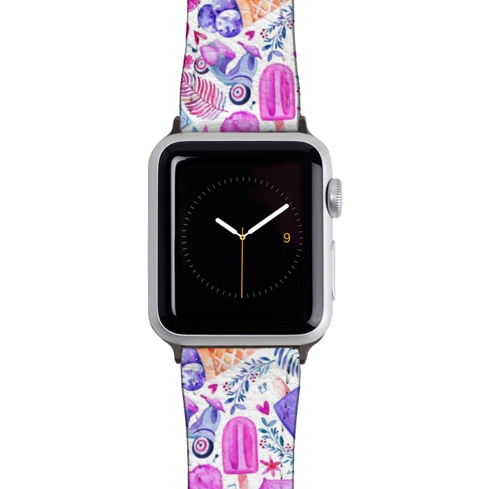 Watch 42mm / 44mm Strap PU leather Purple Day Dreams and Ice Creams by gingerlique