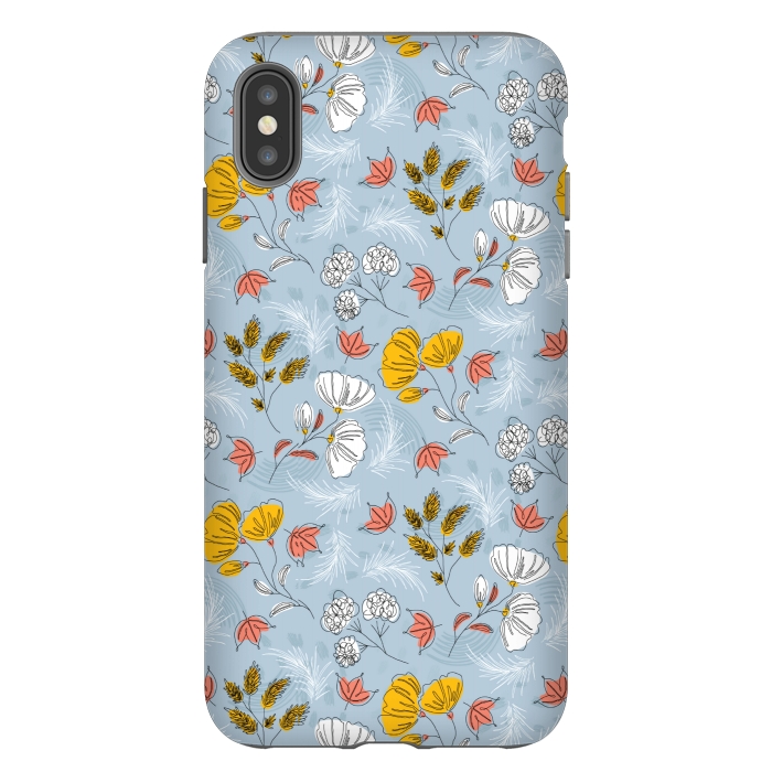 iPhone Xs Max StrongFit cute blue floral pattern by MALLIKA