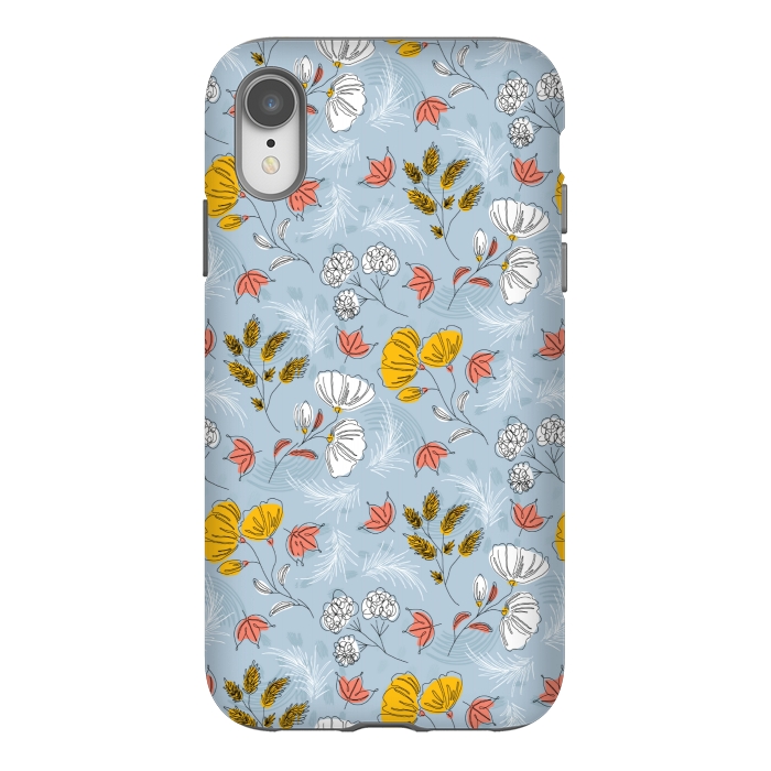iPhone Xr StrongFit cute blue floral pattern by MALLIKA