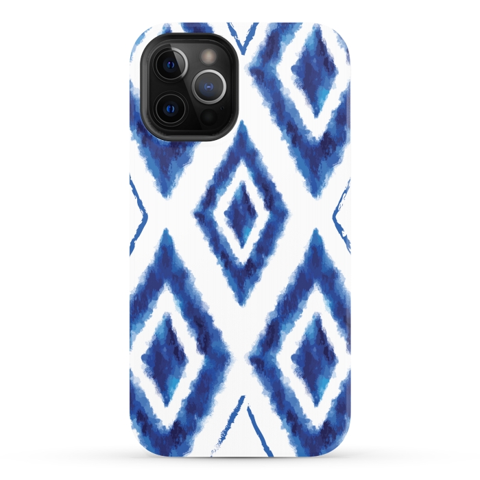 iPhone 12 Pro StrongFit blue diamond pattern 2 by MALLIKA