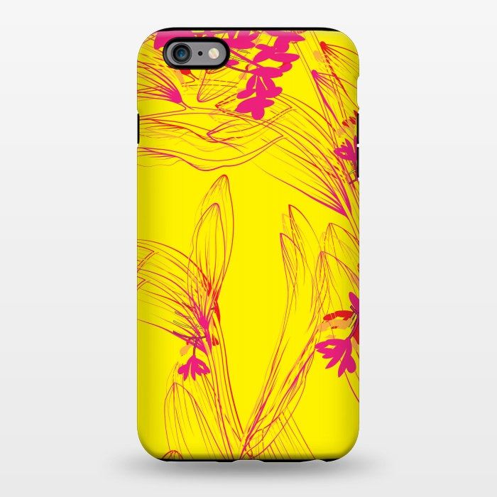 iPhone 6/6s plus StrongFit abstract pink yellow florals by MALLIKA