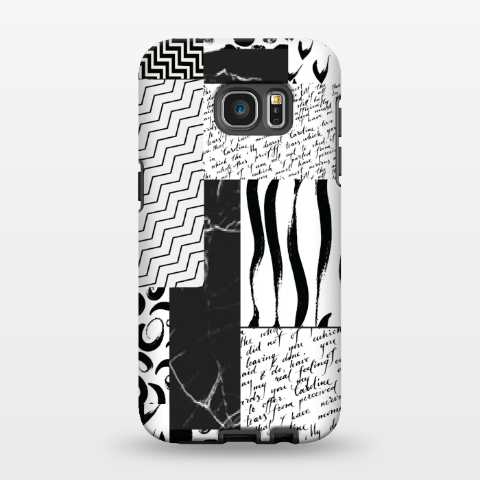 Galaxy S7 EDGE StrongFit black white minimal art by MALLIKA