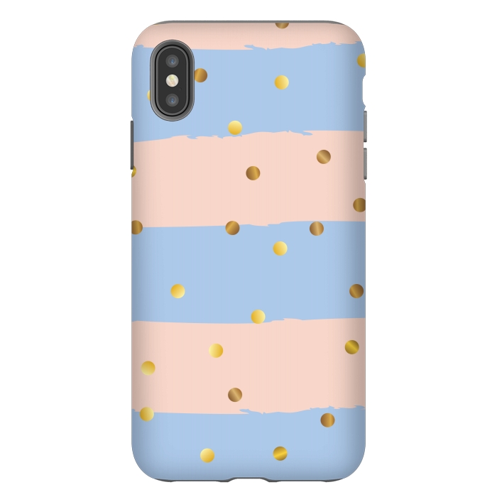 iPhone Xs Max StrongFit stripes golden polka by MALLIKA