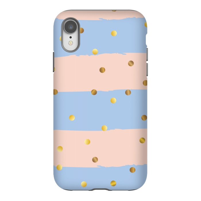 iPhone Xr StrongFit stripes golden polka by MALLIKA