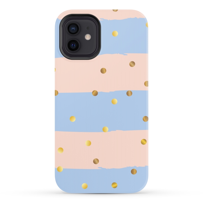iPhone 12 StrongFit stripes golden polka by MALLIKA