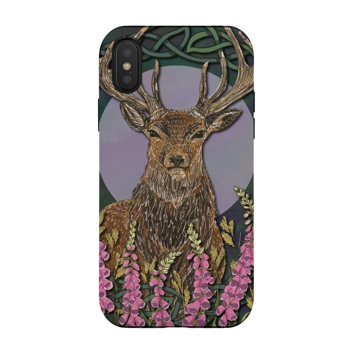 iPhone Xs / X StrongFit Woodland Stag by Lotti Brown