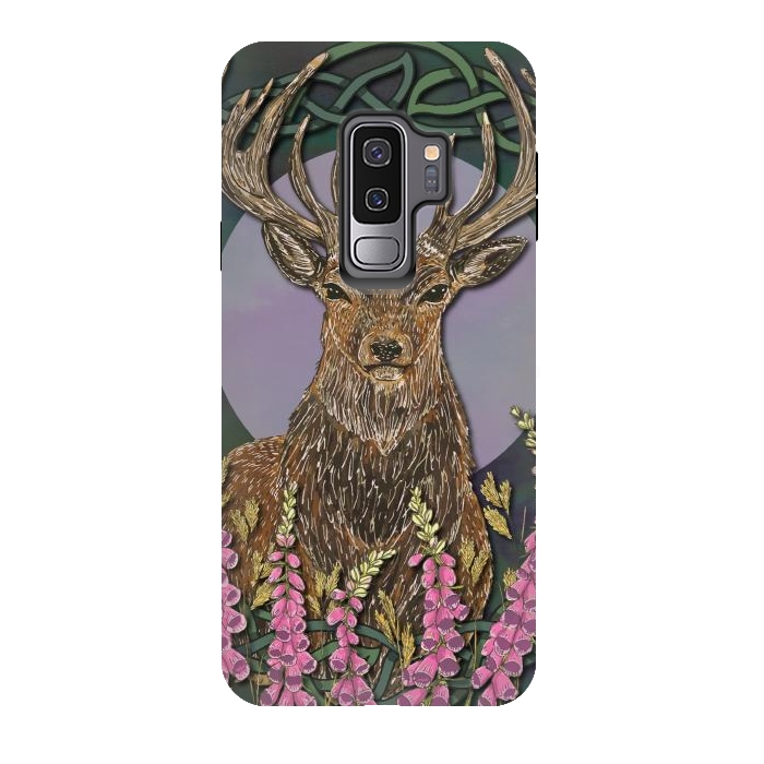 Galaxy S9 plus StrongFit Woodland Stag by Lotti Brown