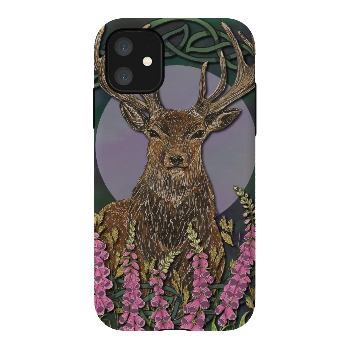 iPhone 11 StrongFit Woodland Stag by Lotti Brown