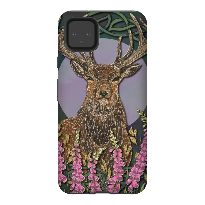 Pixel 4XL StrongFit Woodland Stag by Lotti Brown