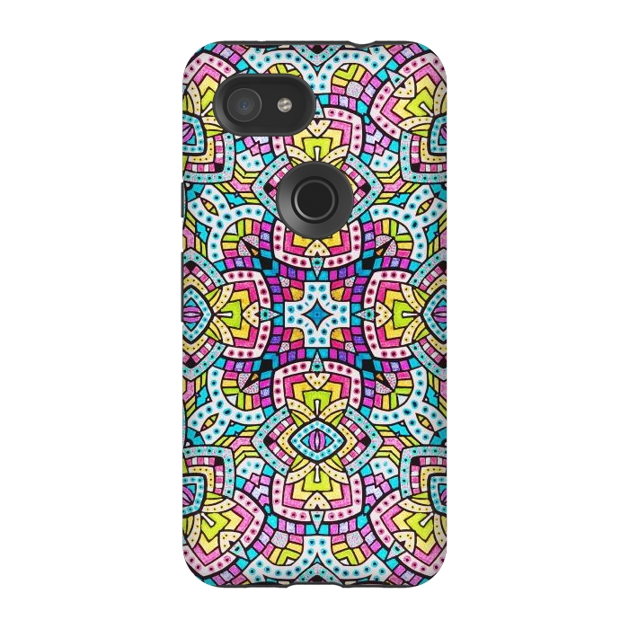 Pixel 3A StrongFit Persian kaleidoscopic Mosaic G515 by Medusa GraphicArt