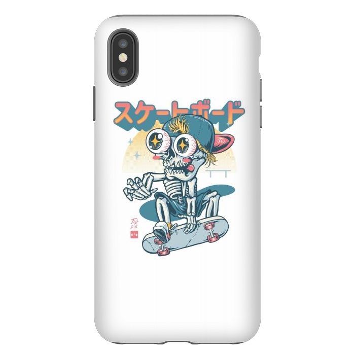 iPhone Xs Max StrongFit Kawaii Skateboarder by Afif Quilimo