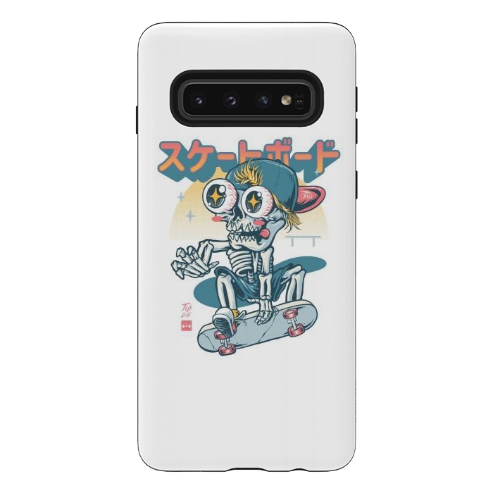Galaxy S10 StrongFit Kawaii Skateboarder by Afif Quilimo