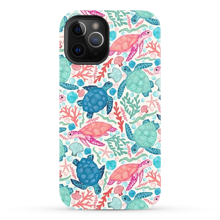 iPhone 12 Pro Max StrongFit Paradise Beach Turtles by Tangerine-Tane