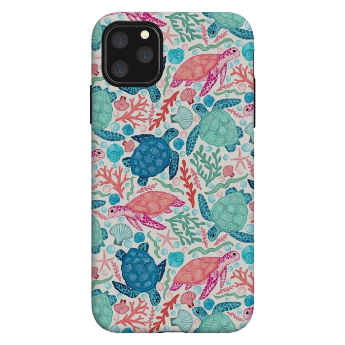 iPhone 11 Pro Max StrongFit Paradise Beach Turtles by Tangerine-Tane