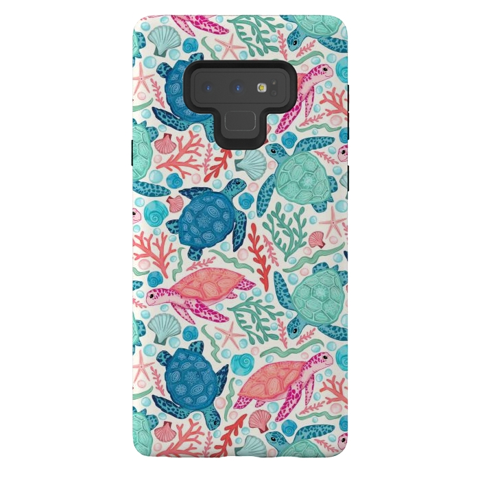 Galaxy Note 9 StrongFit Paradise Beach Turtles by Tangerine-Tane