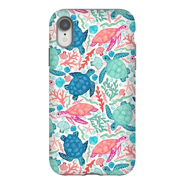 iPhone Xr StrongFit Paradise Beach Turtles by Tangerine-Tane