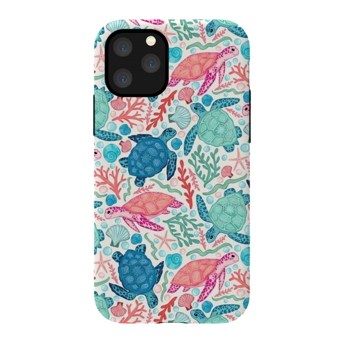 iPhone 11 Pro StrongFit Paradise Beach Turtles by Tangerine-Tane