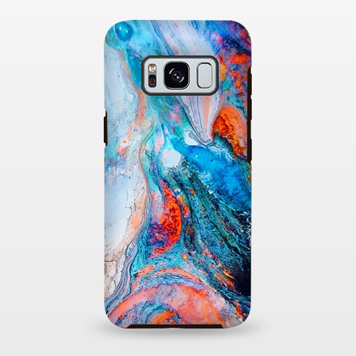 Galaxy S8 plus StrongFit Marble Effect Color Pouring Acrylic Abstract Painting by BluedarkArt