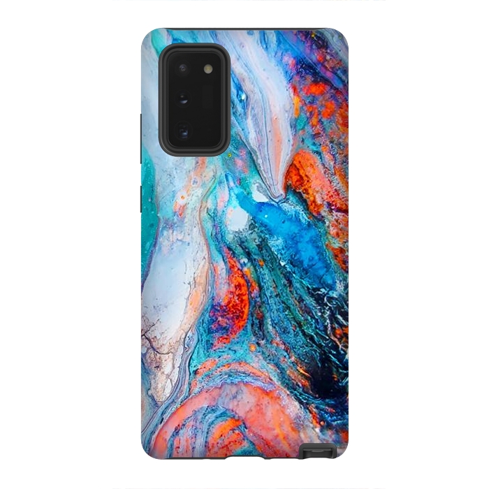 Galaxy Note 20 StrongFit Marble Effect Color Pouring Acrylic Abstract Painting by BluedarkArt